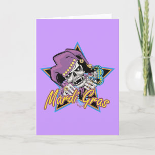 Mardi Gras Jester Skull Card