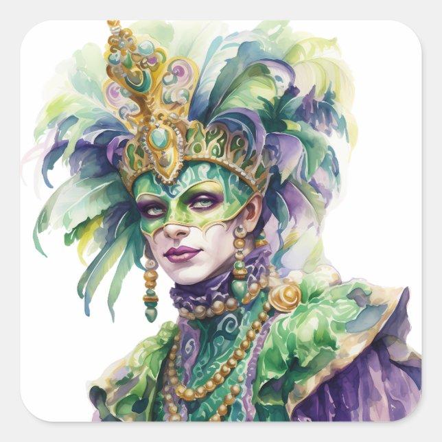 Mardi Gras Jester Sticker (Front)