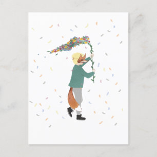 Mardi Gras Kids Carnival Spring Illustration Boy Postcard