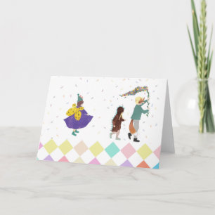 Mardi Gras Kids Carnival Spring Illustration Card