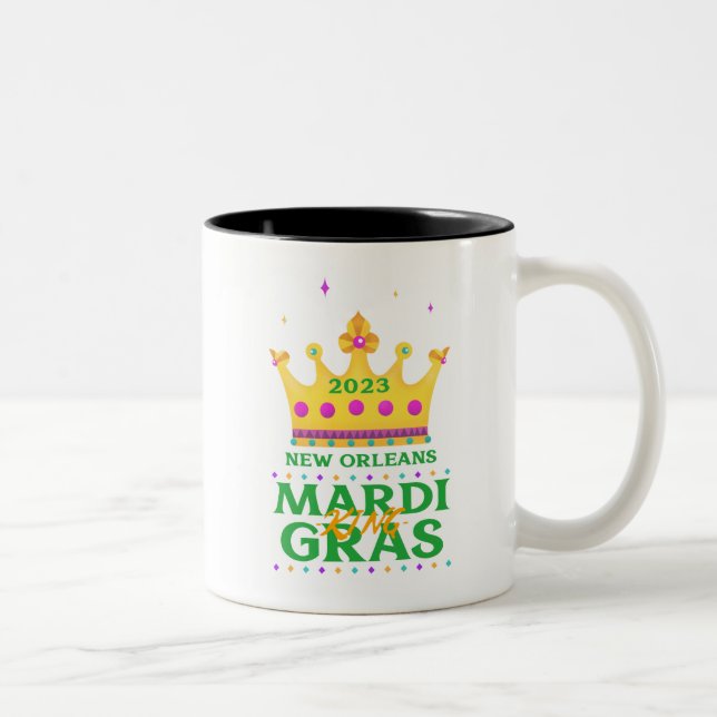 Mardi Gras King 2023 Two-Tone Coffee Mug (Right)