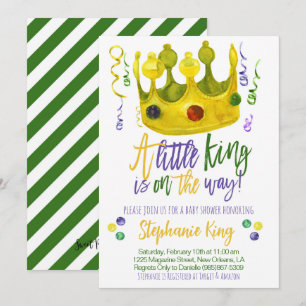 Mardi Gras King Baby Shower Invitation