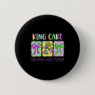 Mardi Gras King Cake Coquette Bow Girl Women Carni 2 Inch Round Button