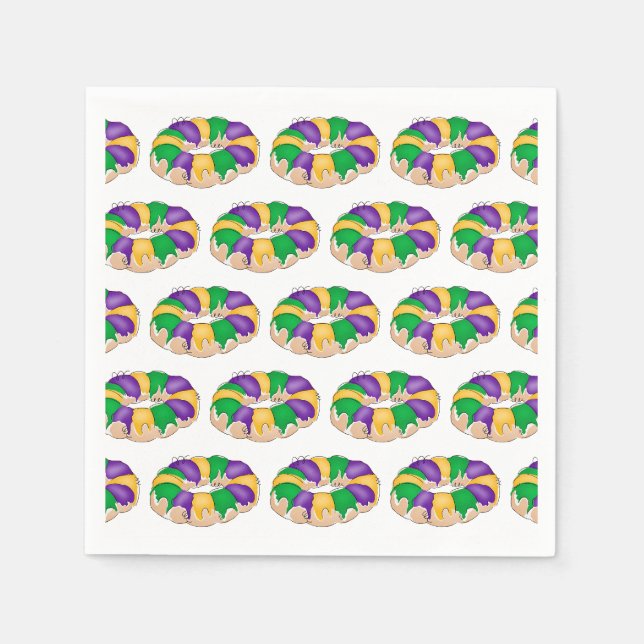 Mardi Gras King Cake  Napkin (Front)