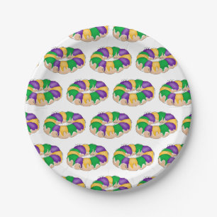 Mardi Gras King Cake Paper Plates