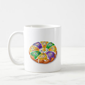 Mardi Gras King Cake with Plastic Baby Holiday Mug