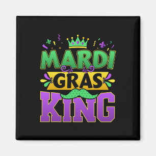 Mardi Gras King For New Orleans Carnival Costume  Magnet