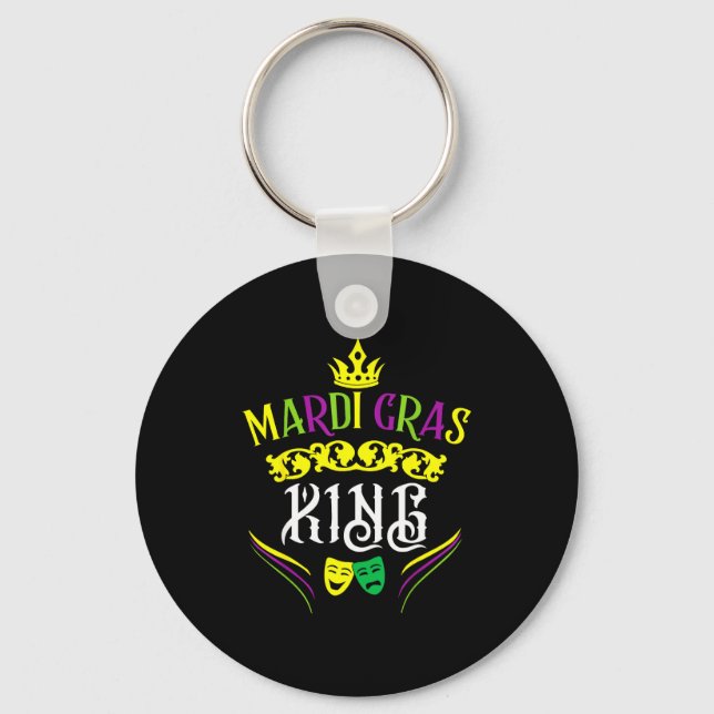 Mardi Gras King Funny New Orleans Party Parade  Keychain (Front)