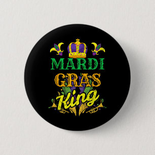 Mardi Gras King Men Carnival Costume Gift Mardi Gr 2 Inch Round Button