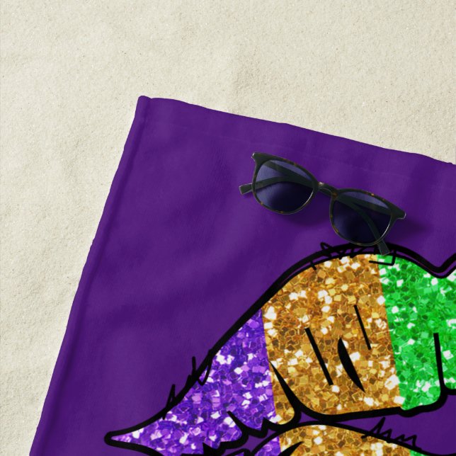 Mardi Gras Kiss Beach Towels (In Situ)