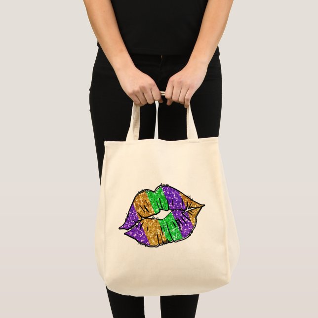 Mardi Gras Kiss Tote Bag (Front (Product))