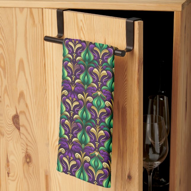 Mardi Gras  Kitchen Towel (Thirds Fold)