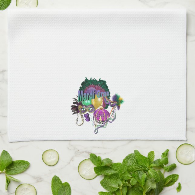 Mardi Gras Kitchen Towel (Folded)