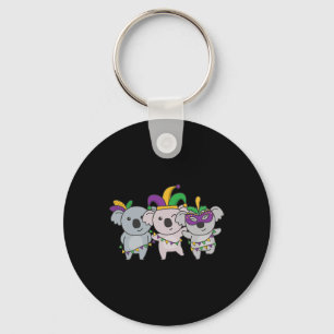 Mardi Gras Koala Carnival Costume Keychain
