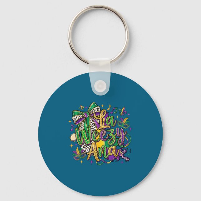 Mardi Gras La Weezy Ana Keychain (Front)