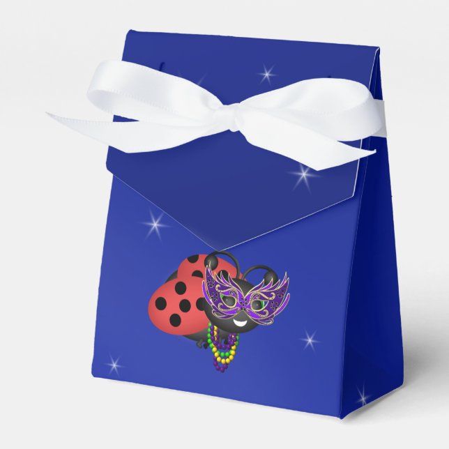 Mardi Gras Ladybug Favor Box (Front Side)