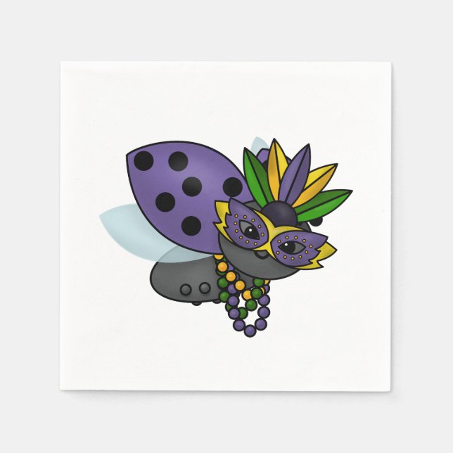 Mardi Gras Ladybug Napkin (Front)