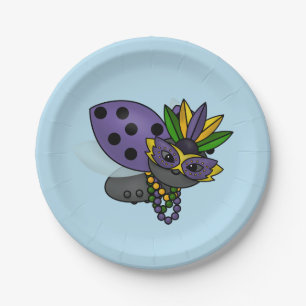 Mardi Gras Ladybug Paper Plate