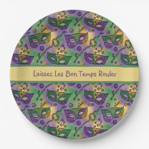Mardi Gras Laissez Les Bon Temps Rouler Paper Plate