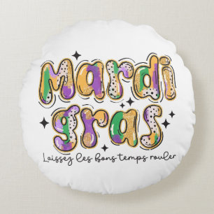 Mardi Gras Laissez Les Bons Temps Rouler Round Pillow