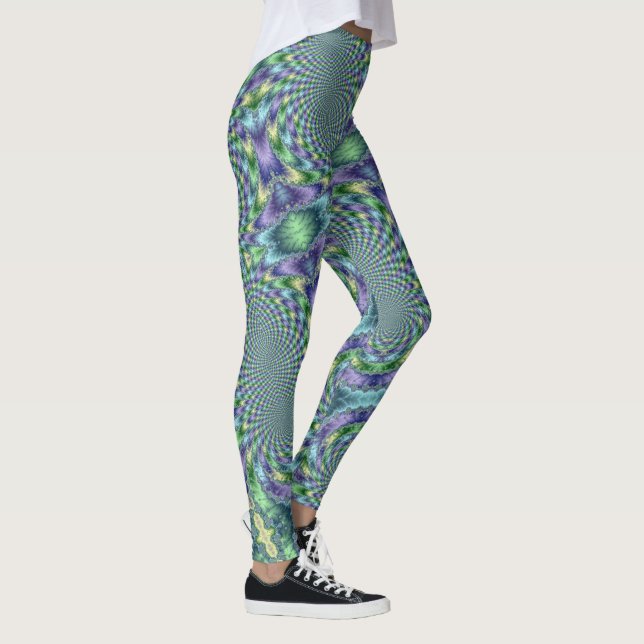 Mardi Gras Leggings Gold Black Purple Green (Droite)