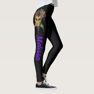 Mardi Gras Leggings Nom des masques noirs