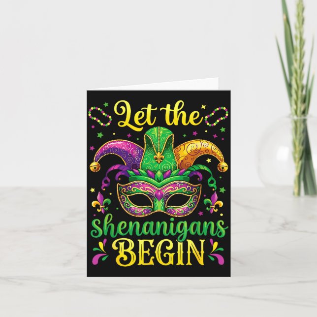Mardi Gras Let Shenanigans Begin Artwork Card (Front)