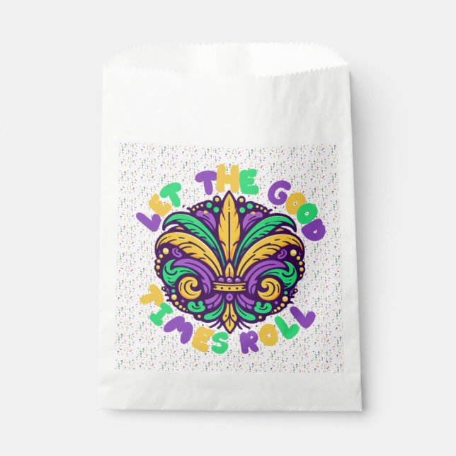 Mardi Gras Let the good times roll Favour Bag (Front)