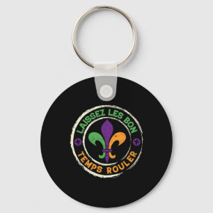 Mardi Gras Let The Good Times Roll Fleur De Lis Me Keychain