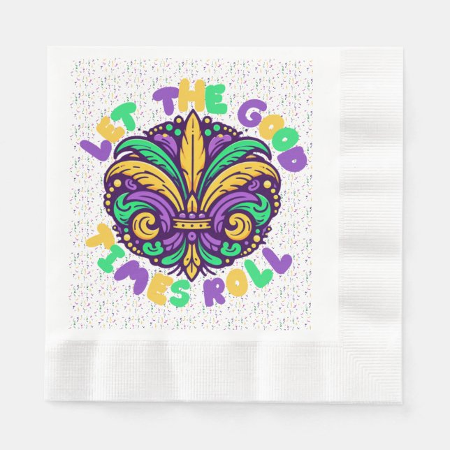 Mardi Gras Let the good times roll Napkin (Front)