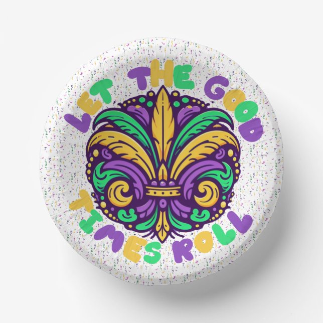 Mardi Gras Let the good times roll Paper Plate (Front)