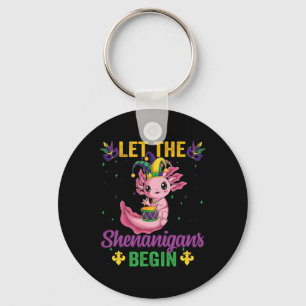 Mardi Gras Let The Shenanigans Begin Axolotl Costu Keychain
