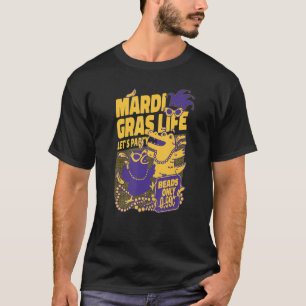 Mardi Gras Life Let's Party Gator Beads Carnival C T-Shirt