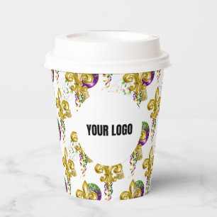 Mardi Gras Lily Festival Custom Cups White Gold