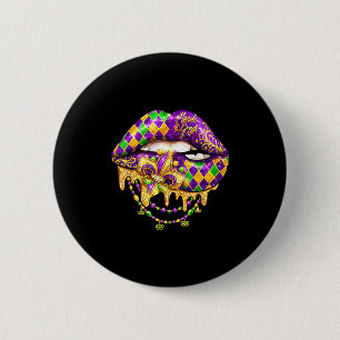 Mardi Gras Lip Carnival Festival Graphic Art 2 Inch Round Button