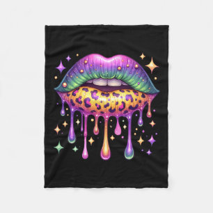 Mardi Gras Lip Women Girl Costume Funny Festival P Fleece Blanket