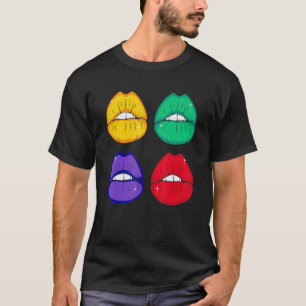 Mardi Gras Lips Cute Carnival Parade Masquerade Pa T-Shirt