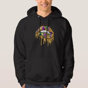 Mardi Gras Lips Queen Carnival Costume Women Fleur Hoodie