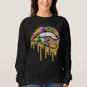 Mardi Gras Lips Queen Carnival Costume Women Fleur Sweatshirt