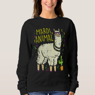 Mardi Gras Llama Party Animals Alpaca Carnivals Sweatshirt