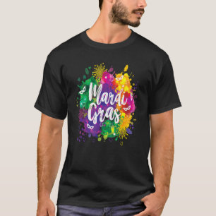 Mardi Gras Long Sleeve Artistic Fat Tuesday Men W T-Shirt