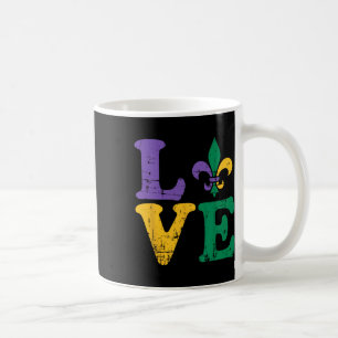 Mardi Gras Love Fleur De Lis Coffee Mug