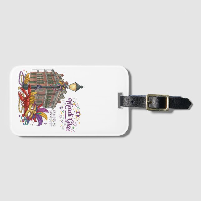 Mardi Gras Luggage Tag (Front Horizontal)