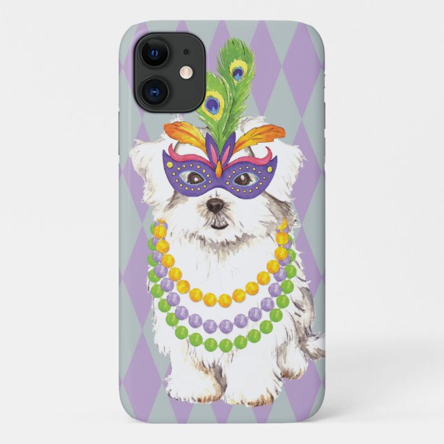 Mardi Gras Maltese Case-Mate iPhone Case (Back)