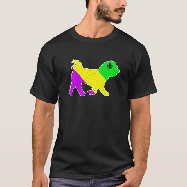 Mardi Gras Maltese Dog Funny Puppy Dog Lover T-Shirt (Front)