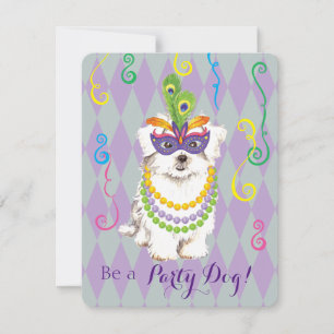 Mardi Gras Maltese Invitation