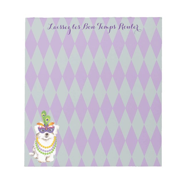 Mardi Gras Maltese Notepad (Front)