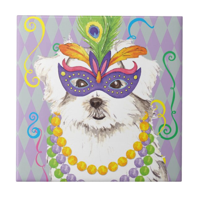 Mardi Gras Maltese Tile (Front)