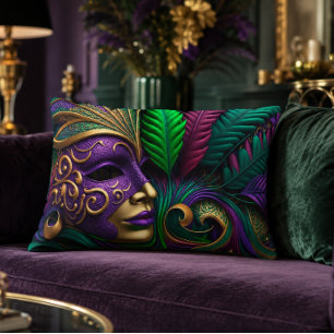 Mardi Gras Mask 16x12 Accent Pillow
