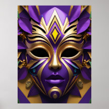 Mardi Gras Mask 1  Carnival Spirit Poster